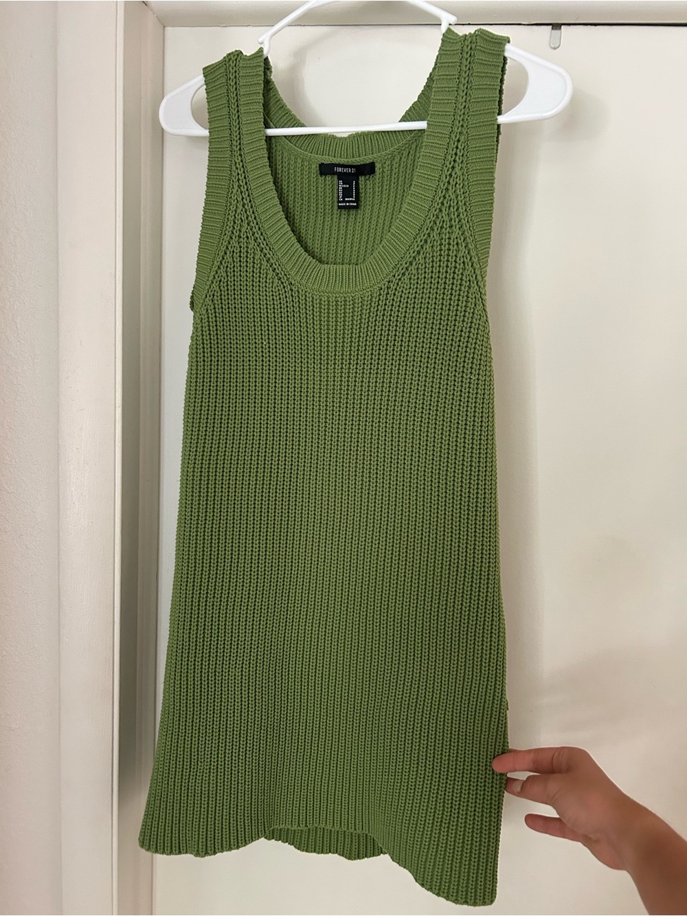 Forever 21 Olive Green Ribbed Knit Tank dress